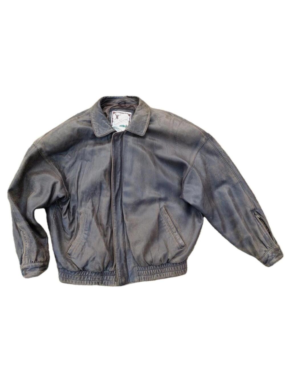 80s Luis Alvear Lamb Leather Bomber L Korea Soft Patina
